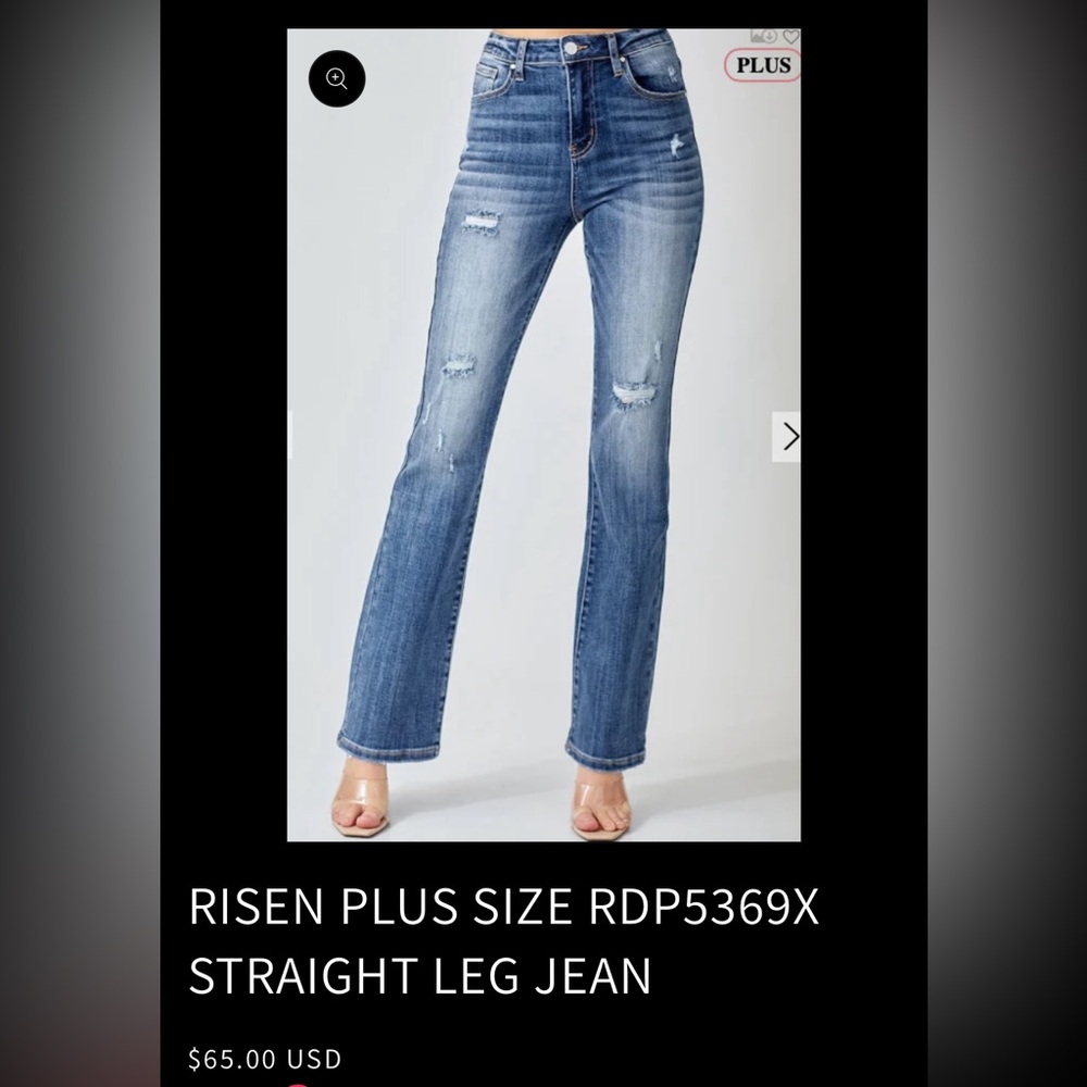 RISEN PLUS SIZE STRAIGHT LEG JEAN NWT Size 3XL